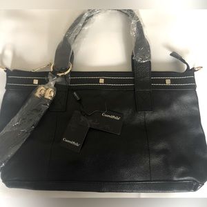 Cuore & Pelle - Amelia Black Leather Satchel Bag